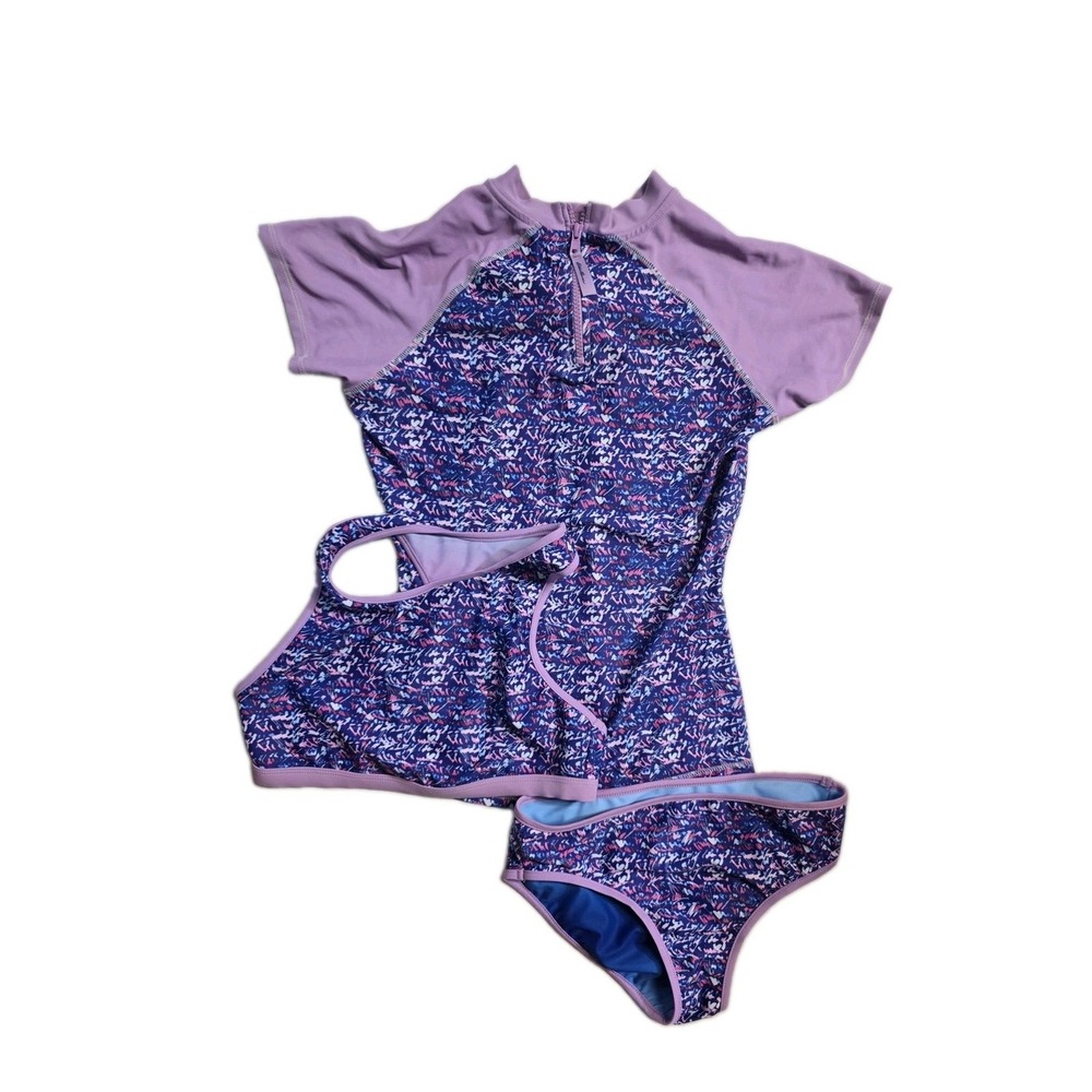 Eddie Bauer Girls 3 Pieces L 14-16 Purple Rushguard